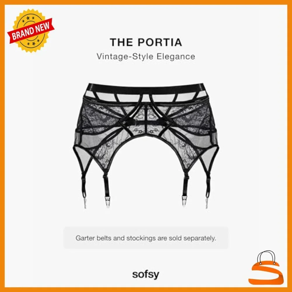 Retro Lace Garter Belt Adjustable High Waist Mesh Lingerie for Stockings